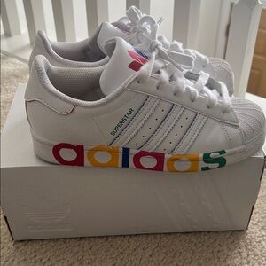 Adidas Kids Superstar White Multi-Color Sneakers